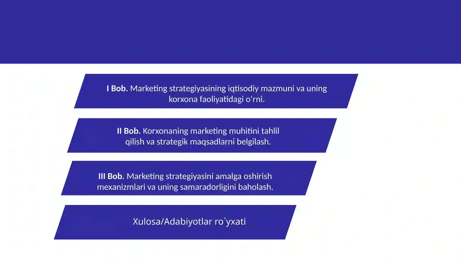 Korxonalarda marketing strategiyasini ishlab chiqish mexanizmlari. 2