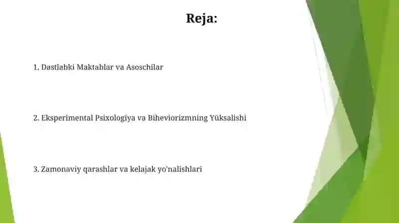 Umumiy psixologiyaning rivojlanishi 2