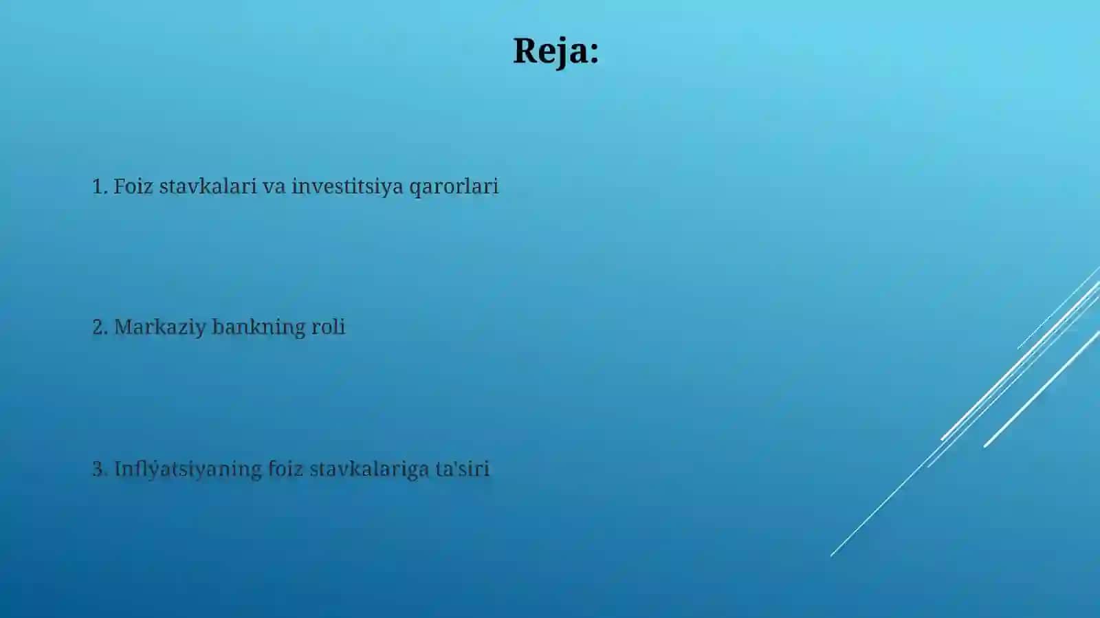 Inflatsiyavafoizstavkalarioʻrtasidabogʻliqlik 2