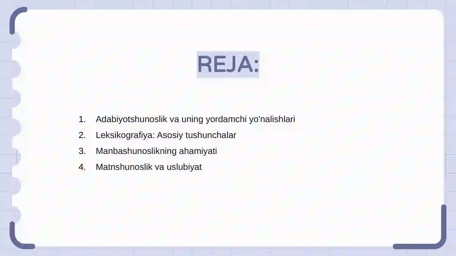 Adabiyotshunoslikning yordamchi sohalari bo’yicha taqdimot 2
