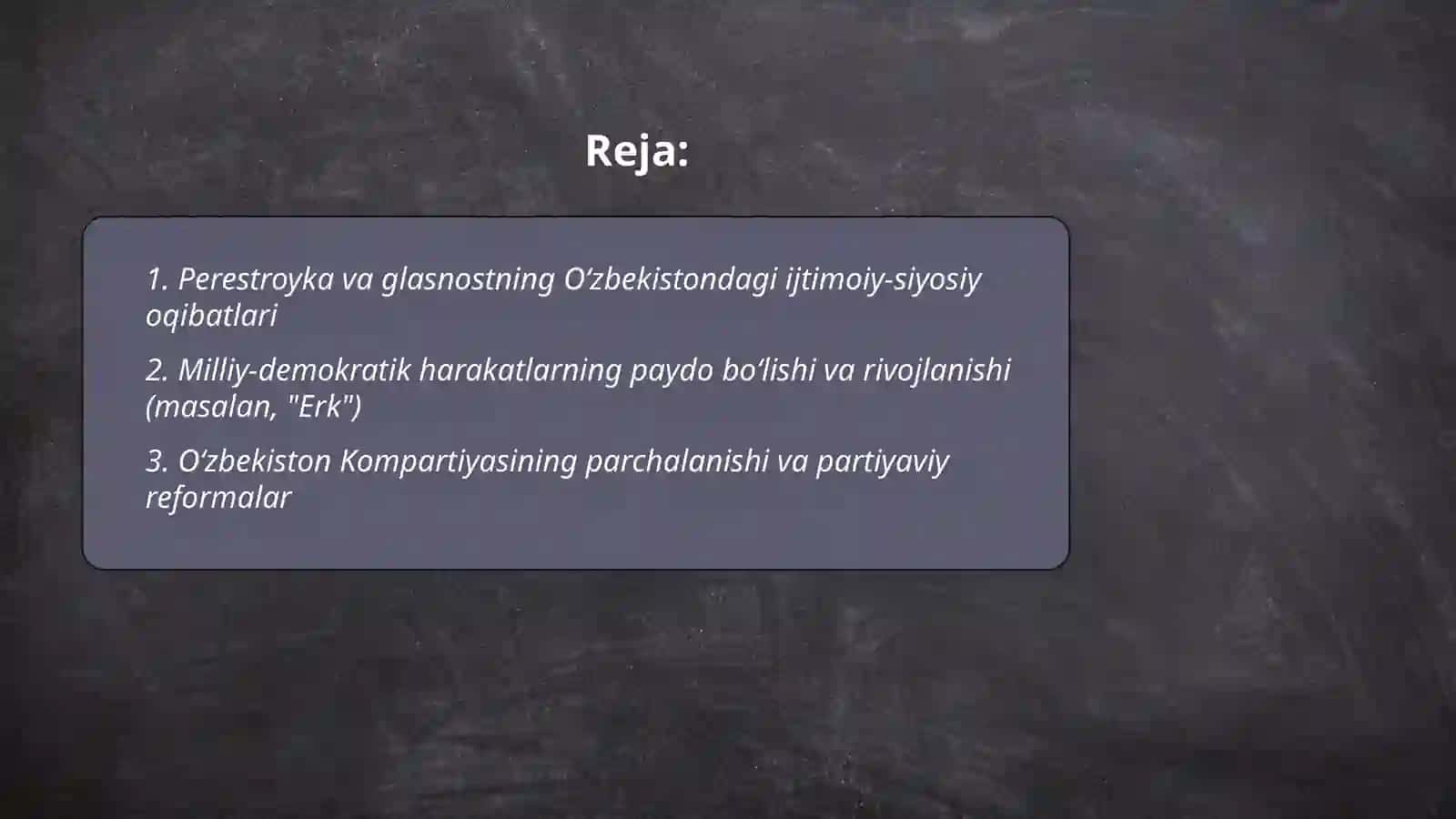 O'zbekistondagi ijtimoiy siyosiy jarayonlar 2