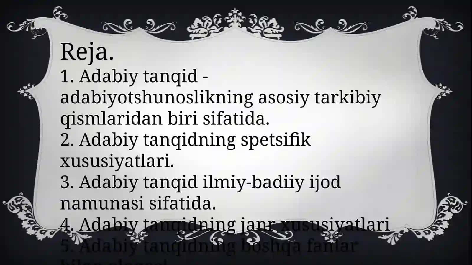 ADABIY TANQID TARIXINING FAN SIFATIDA O’RGANILISHI 2