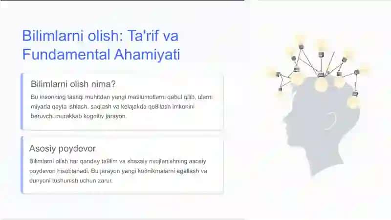 Bilimlarni olish (Knowledge Acquisition) metodlari 2