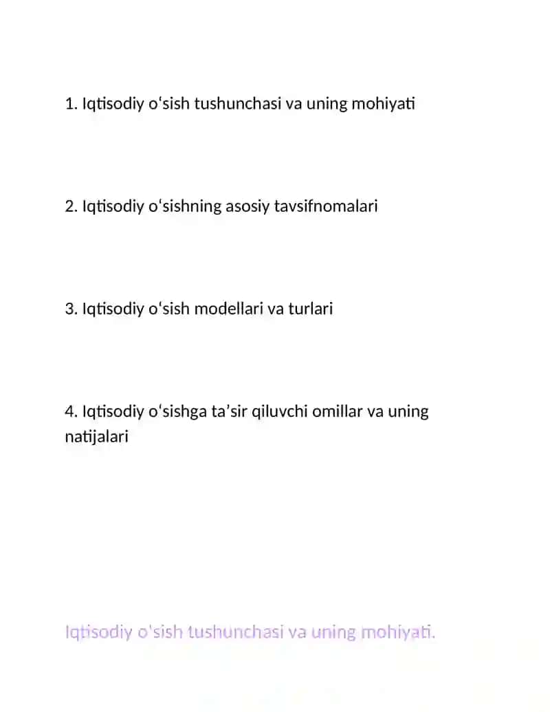 Iqtisodiy o‘sishning mohiyati va modeli 2