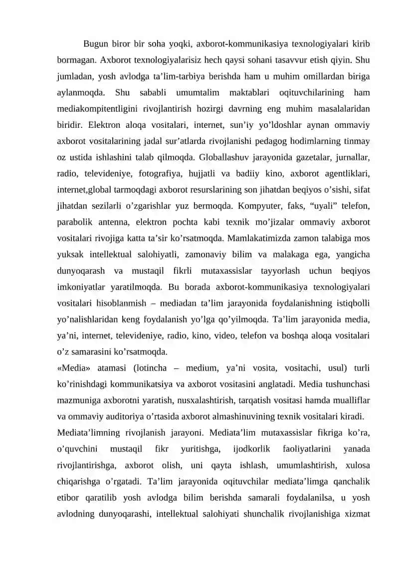 Media savodxonlikni rivojlantirish yo`llari 2