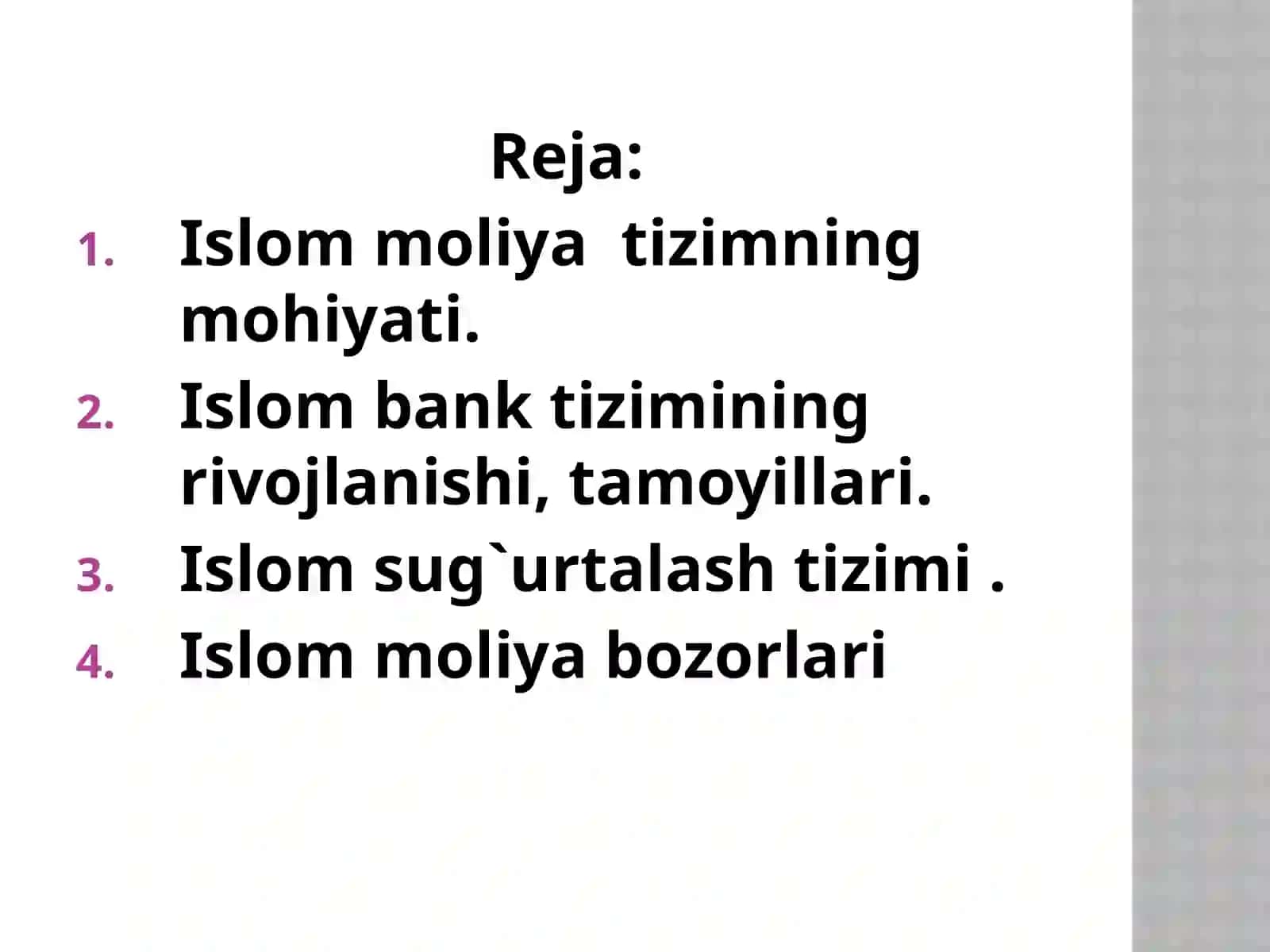 Islom moliyasining mohiyati, tamoyillari va asosiy qonuniyatlari 2