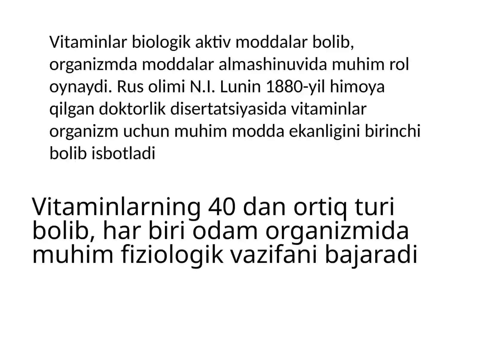 Vitaminlar va ularning turlari 2