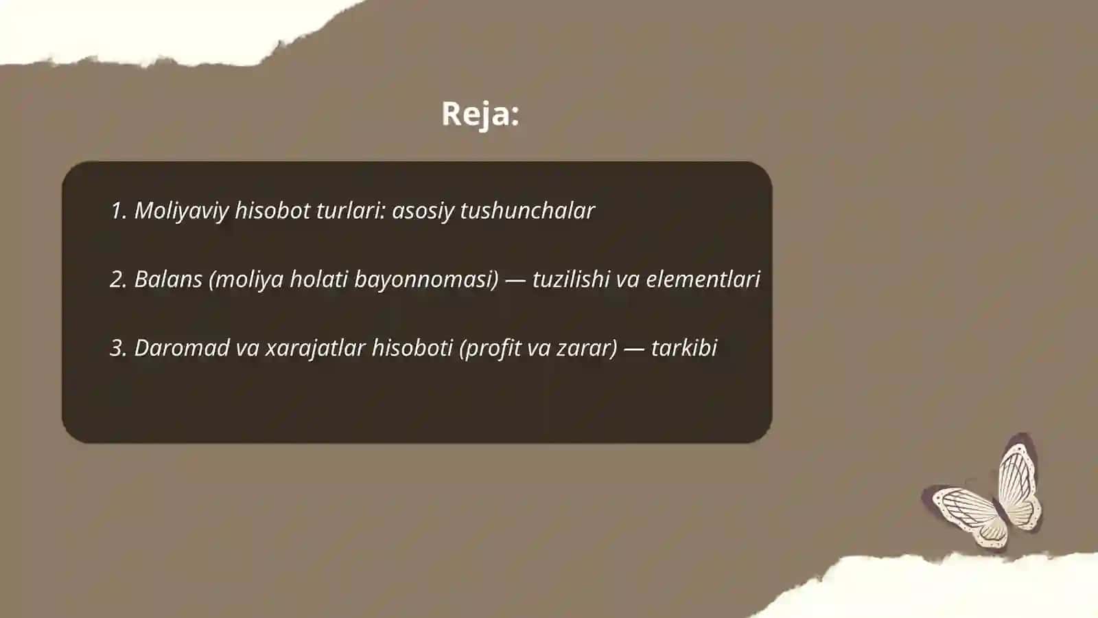 Moliyaviy hisobot turlari va ularning tuzilishi 2