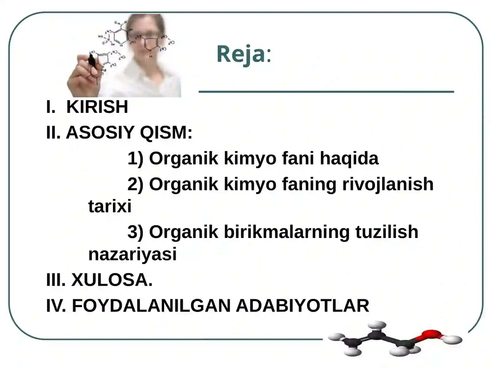 Organikkimyoning rivojlanishi tarixi 2