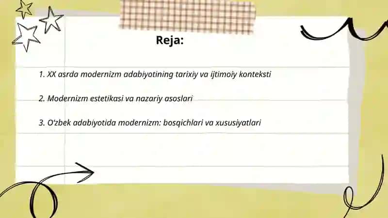 XX asrda modernizm adabiyoti 2