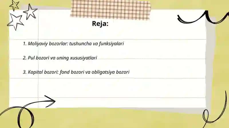 Moliyaviy bozorlar va ularning turlari 2