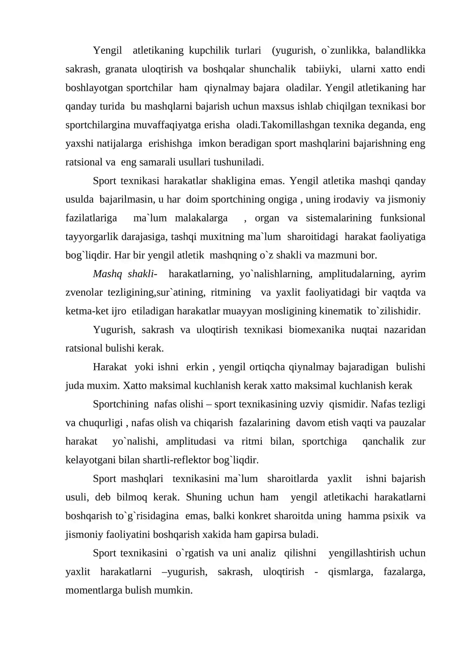 Yengil atletika turlari texnikasining asoslari 2