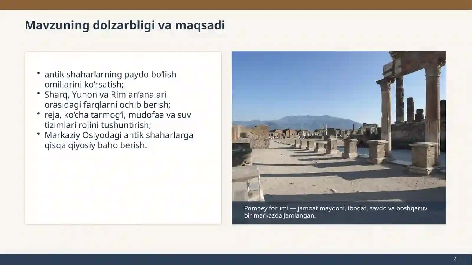 ANTİK DAVRDA SHAHARSOZLİK (milodiy IV asrgacha) 2