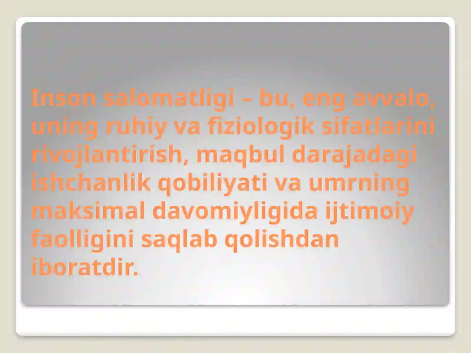 VALEOLOGIK YO’NALISHLAR 2