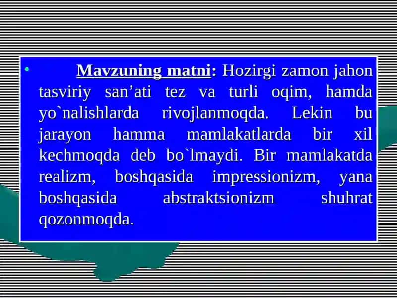 Tasviriy san’at mashg`ulotlarining zamonaviy ta’limi 2