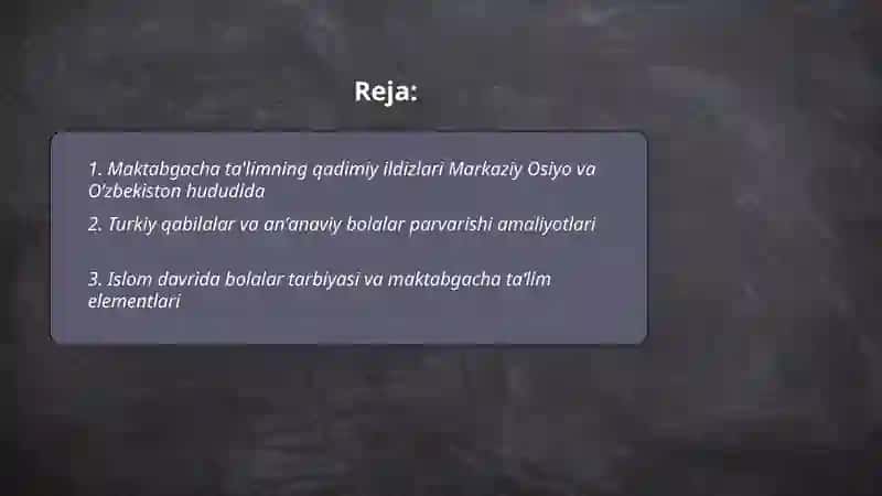 Maktabgacha ta'lim tarixi 2