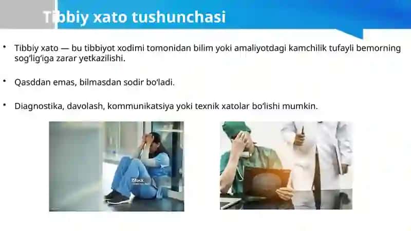 Tibbiy xato. Yatrogeniya tushunchasi 2