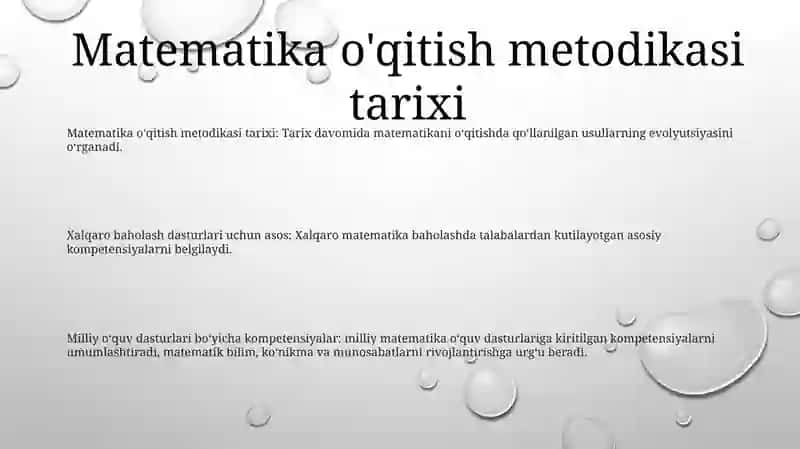 Matematika O'Qitish Metodikasi 2