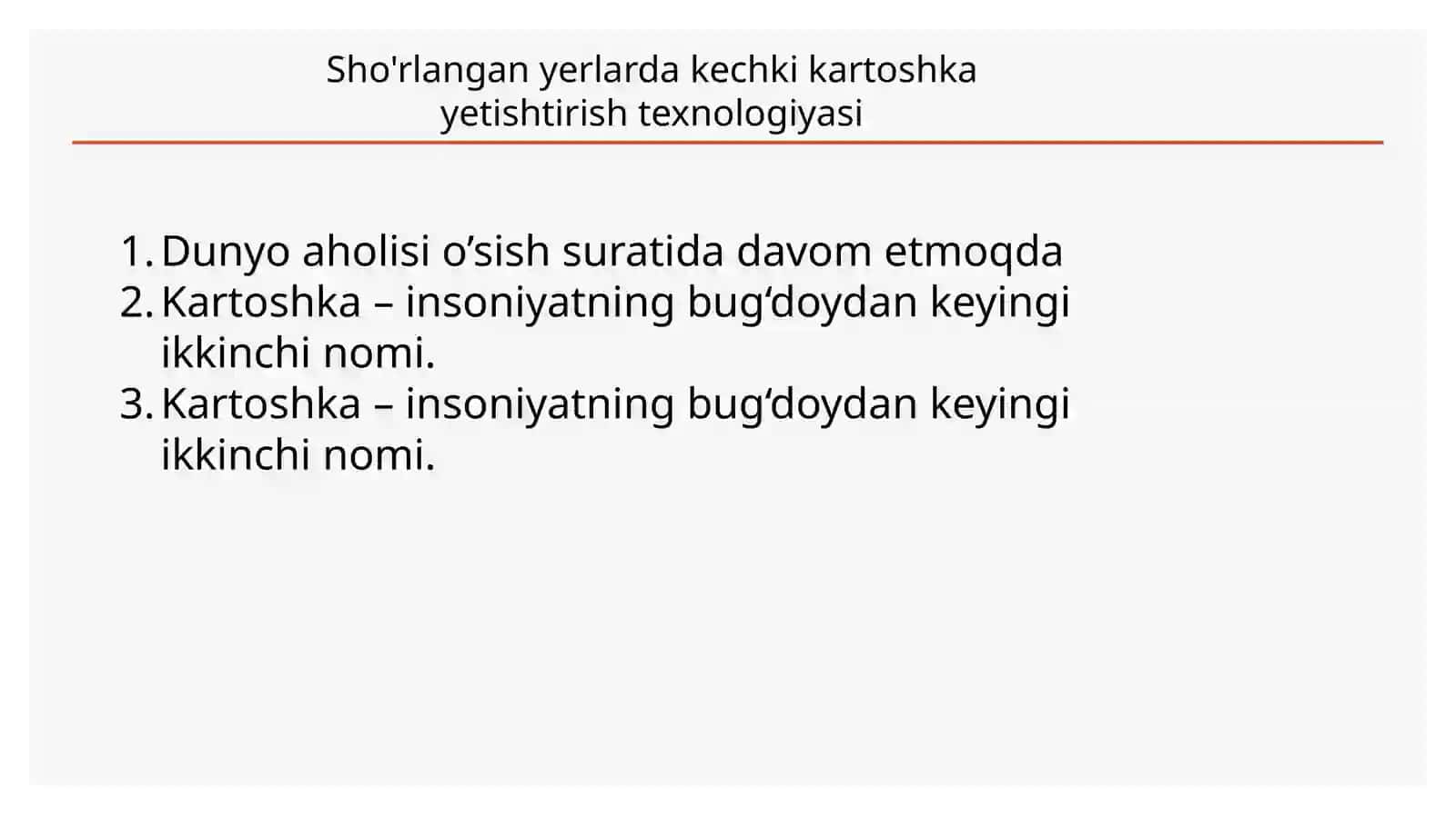 Kartoshkachilik fanidantayyorlagan taqdimot 2