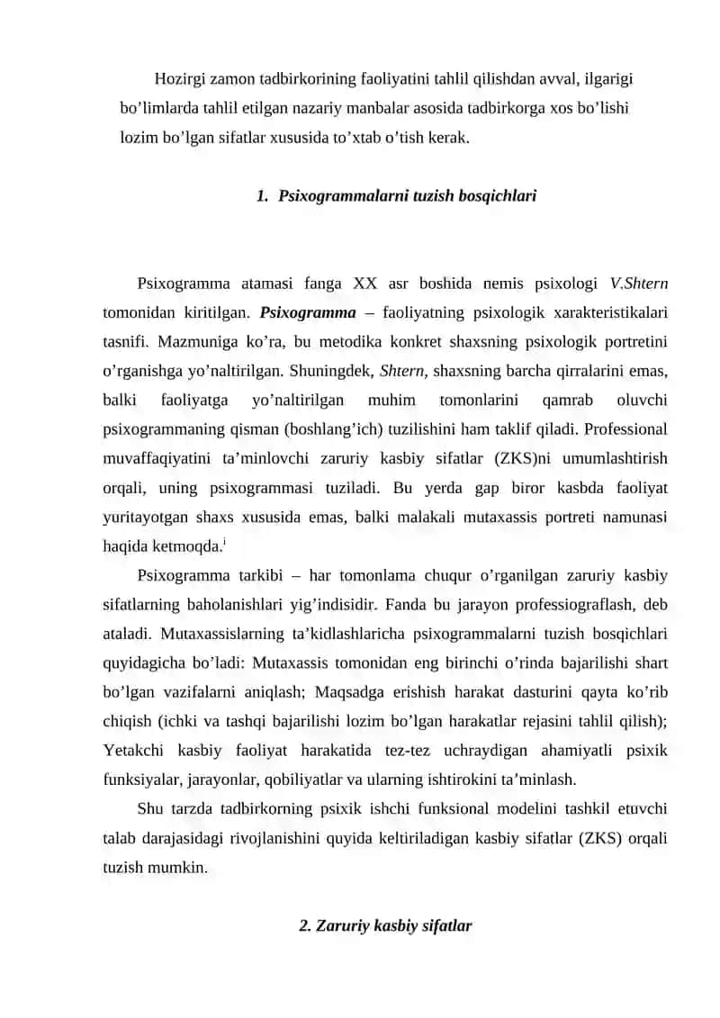 Zamonaviy tadbirkor psixogrammasi 2
