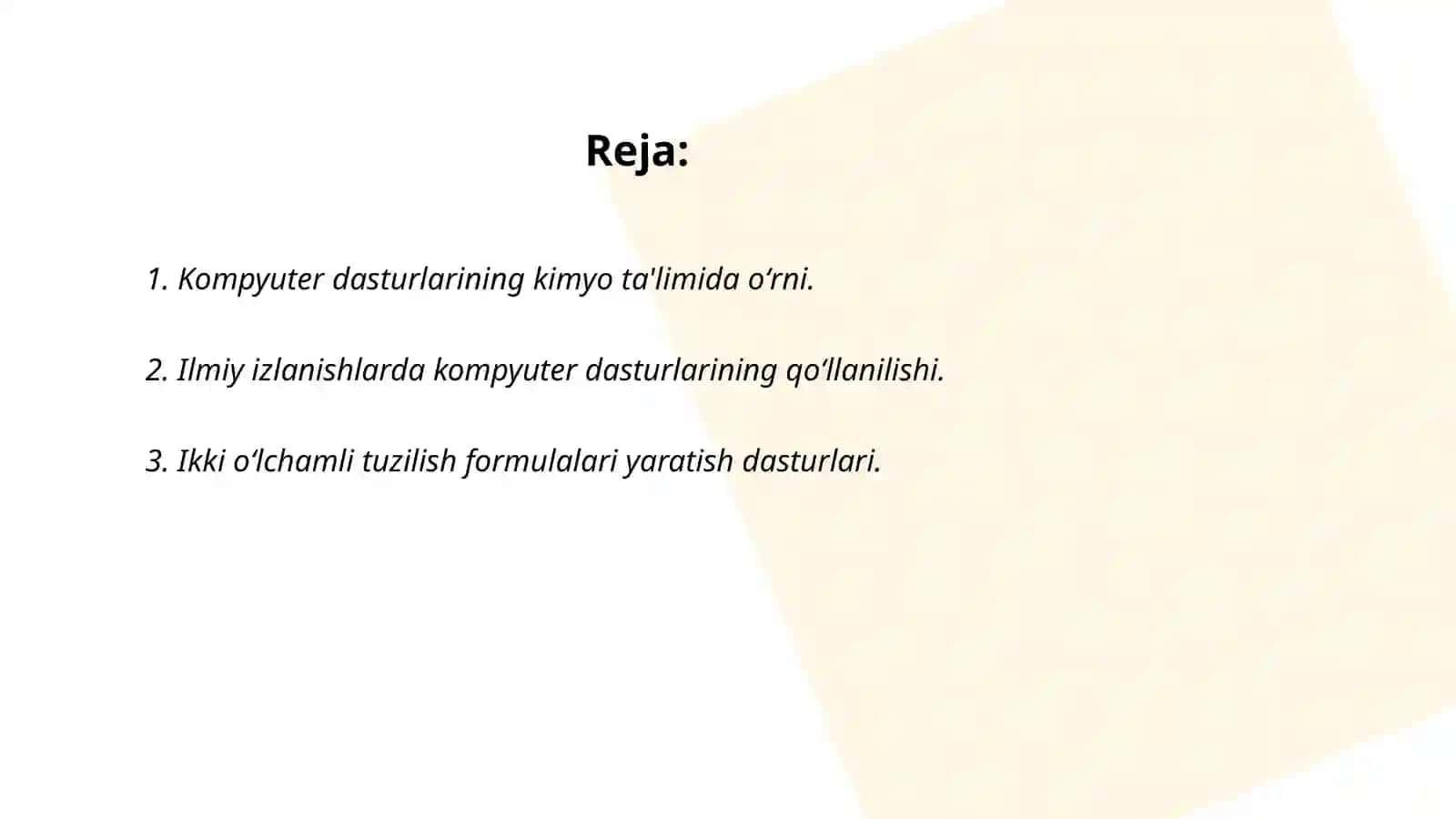 Kimyo fanida kompyuter dasturlari 2