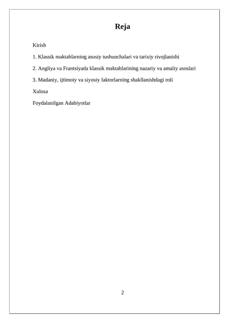 ANGLIYA VA FRANTSIYADA KLASSIK MAKTABNI SHAKLLANISHI.. 2