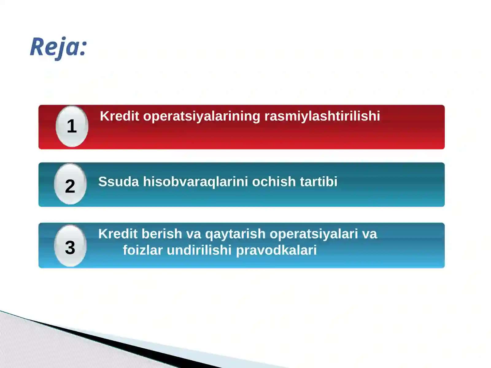 Kredit operatsiyalari hisobi 2