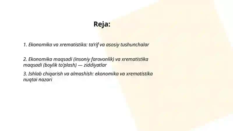 Ekonomika va xrematistika 2