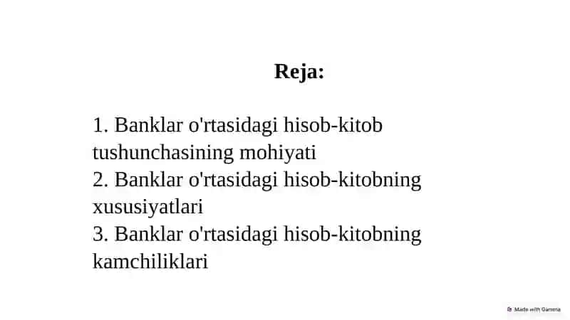Banklararo hisob-kitoblarning tashkil etilishi va hisobi 2