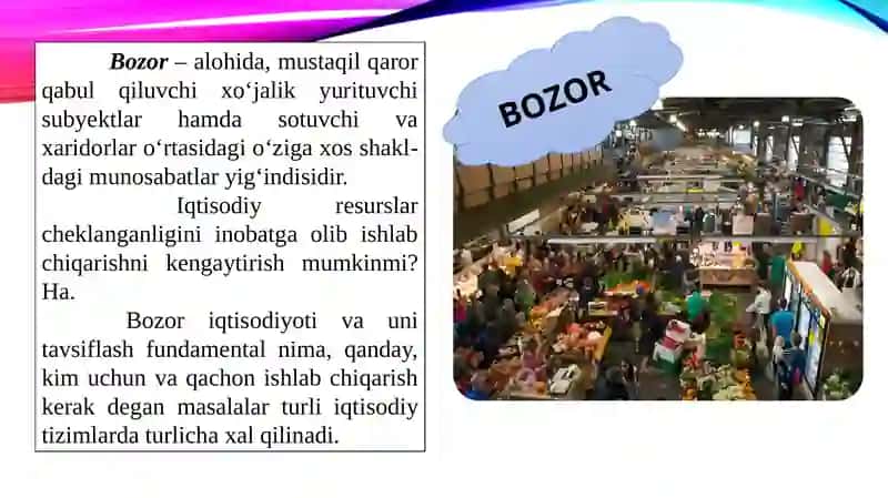 Bozor Mexanizmi 2