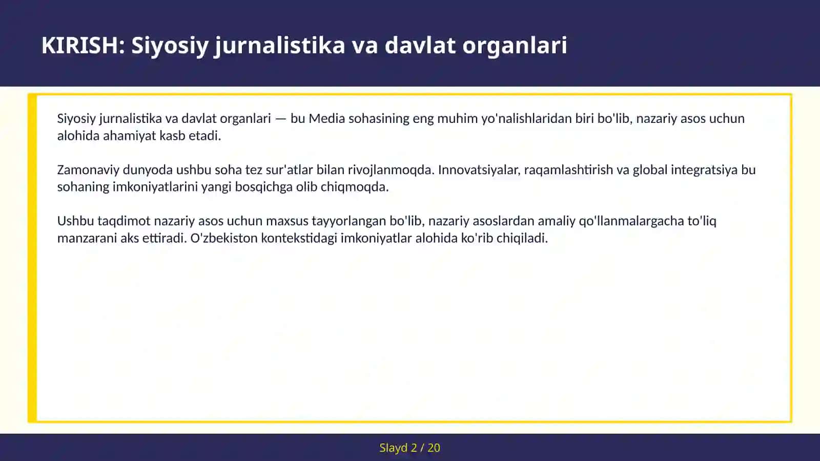 Siyosiy jurnalistika va davlat organlari 2