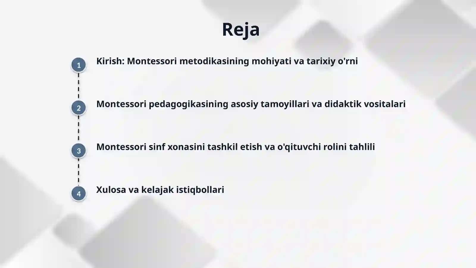 M. MONTESSORINING JADALLASHTIRISH METODIKASI 2