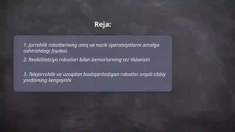 Robotlar tibbiyotda foydasi 2