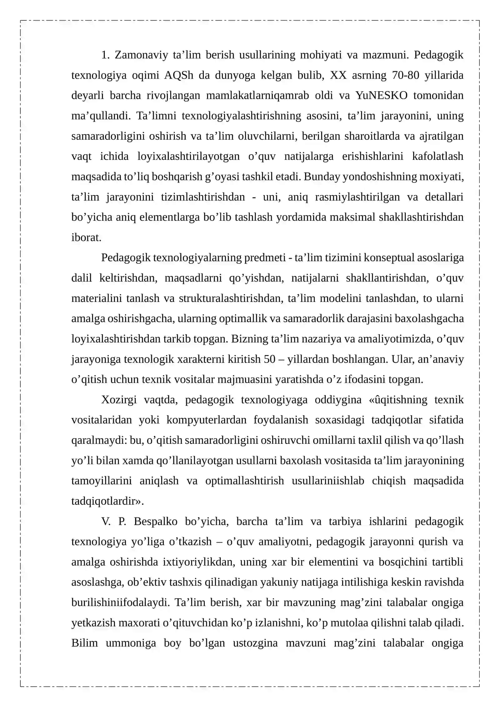 Pedagogik texnologiyalar 2