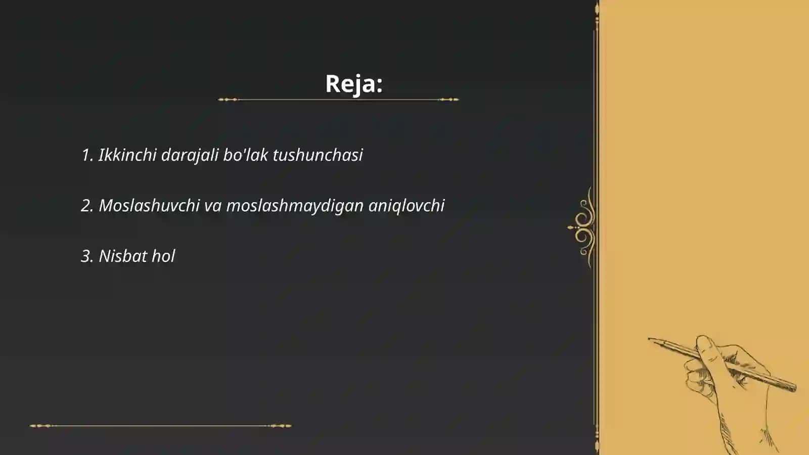 Ikkinchi darajali bo'laklar 2