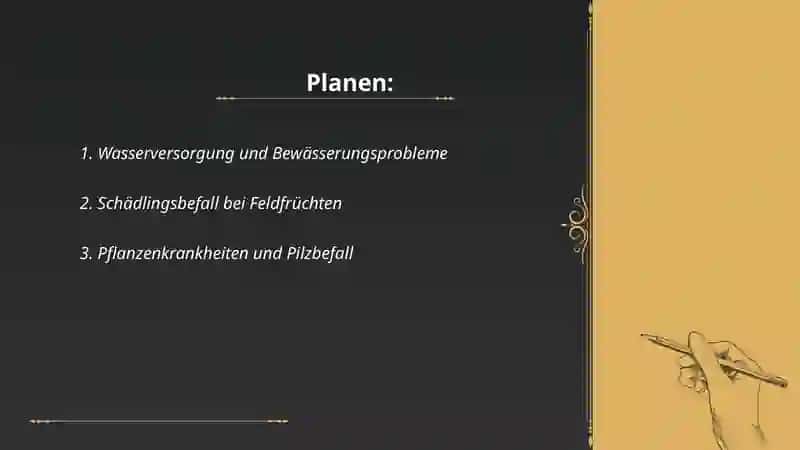 Wasserversorgung und Bewässerungsprobleme 2