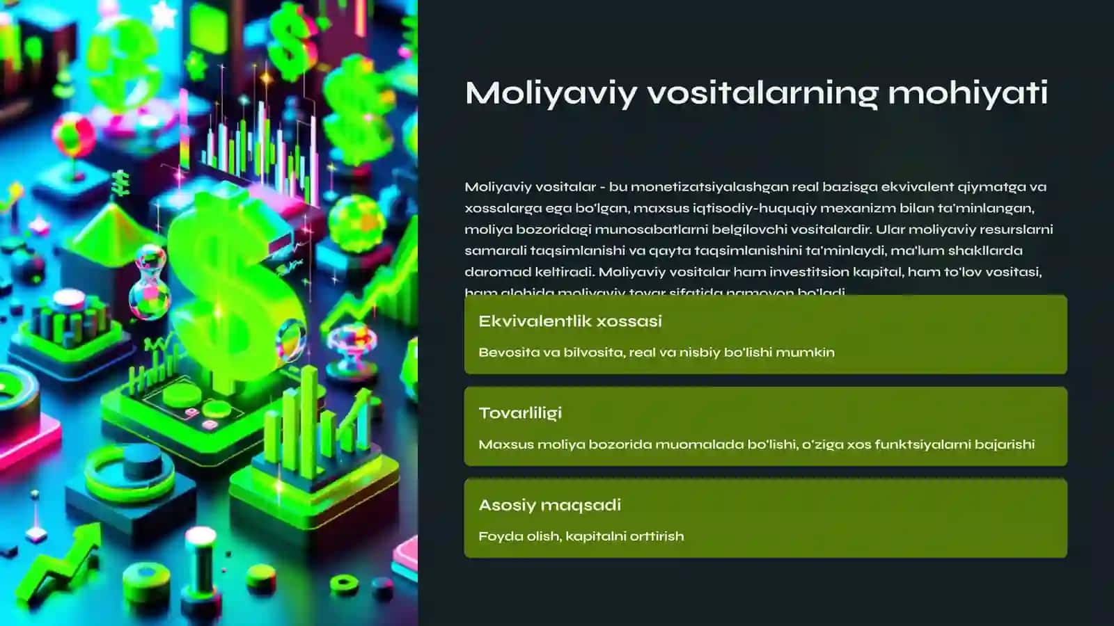 Moliyaviy vositalar investitsiyalarni moliyalashtirishda 2
