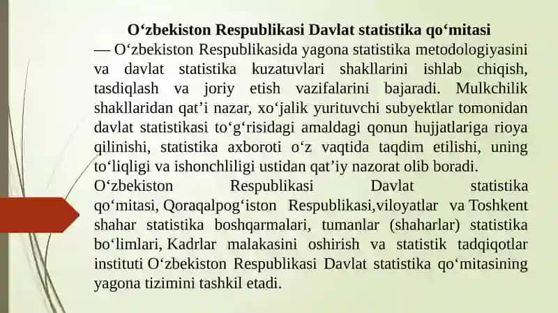 Davlat statistika agentligi vazifasi va funksiyasi 2
