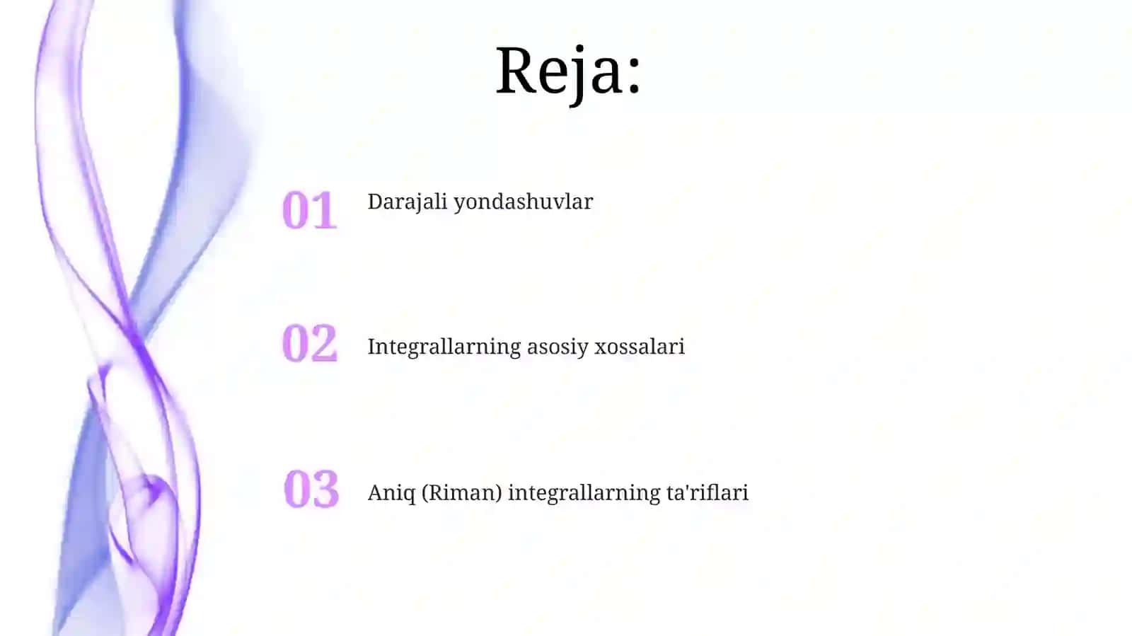 Aniqintegral (Rimanintegrali)ta’riflari.i 2