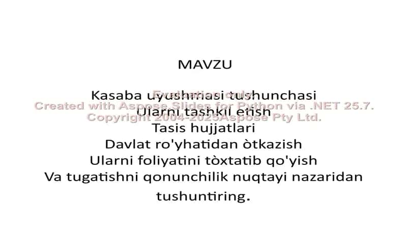 Kasaba uyushmalarining tushunchasi 2