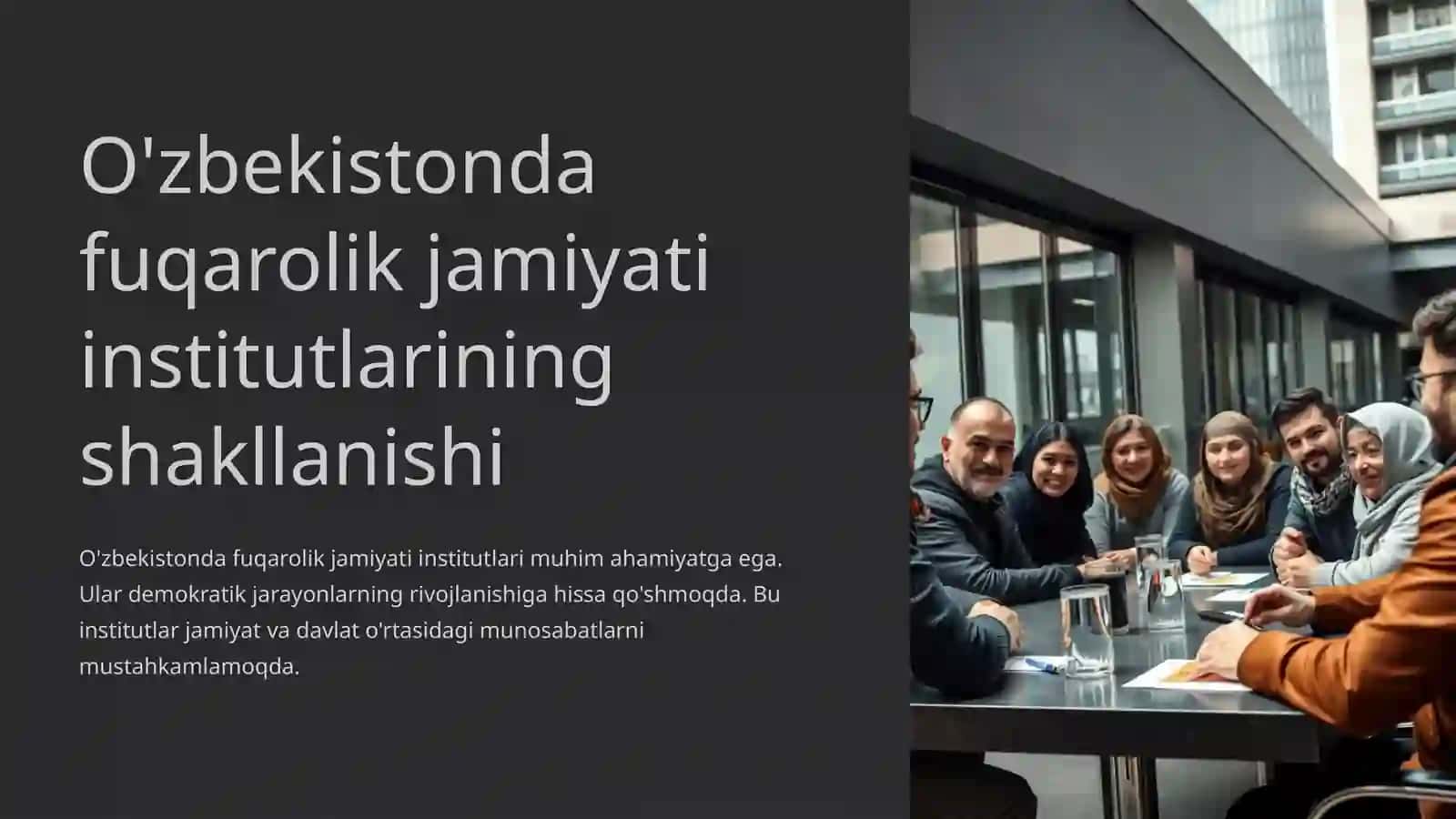 O'zbekistonda fuqarolik jamiyati institutlarining shakllanishi 2