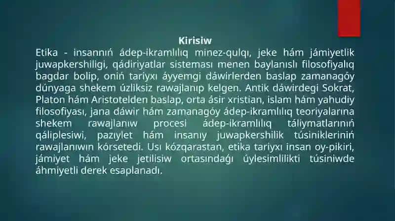Etikalıq táliymatlardıń tariyxı 2