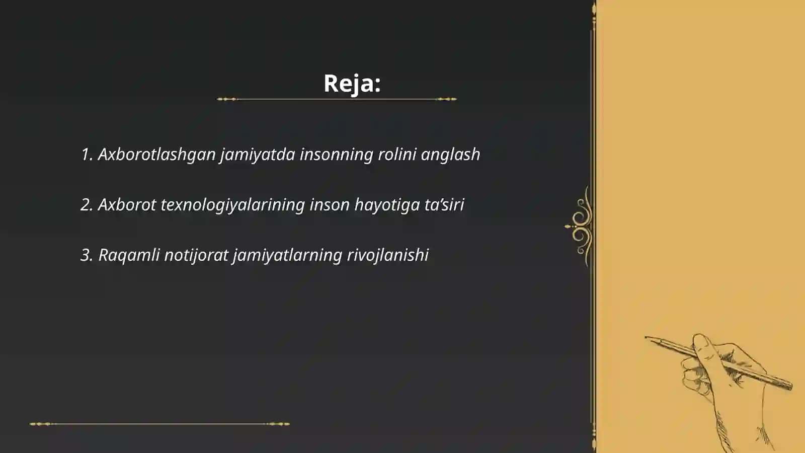 Axborotlashgan jamiyatning o'ziga xos jihatlari 2