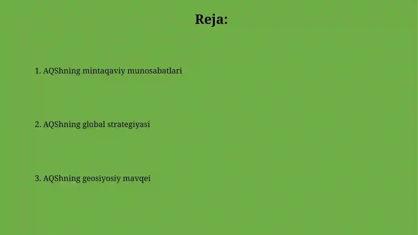 AQShning geosiyosiy mavqei 2