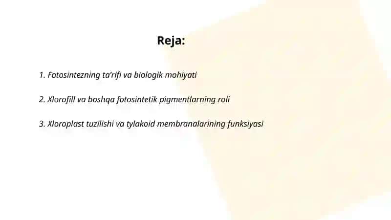Fotosintez jarayonining moxiyati 2