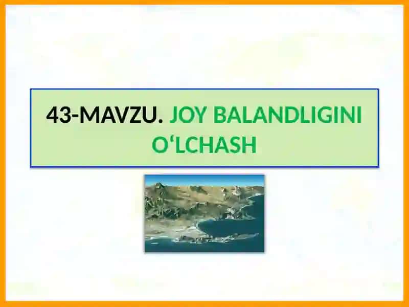 JOY BALANDLIGINI O‘LCHASH 2