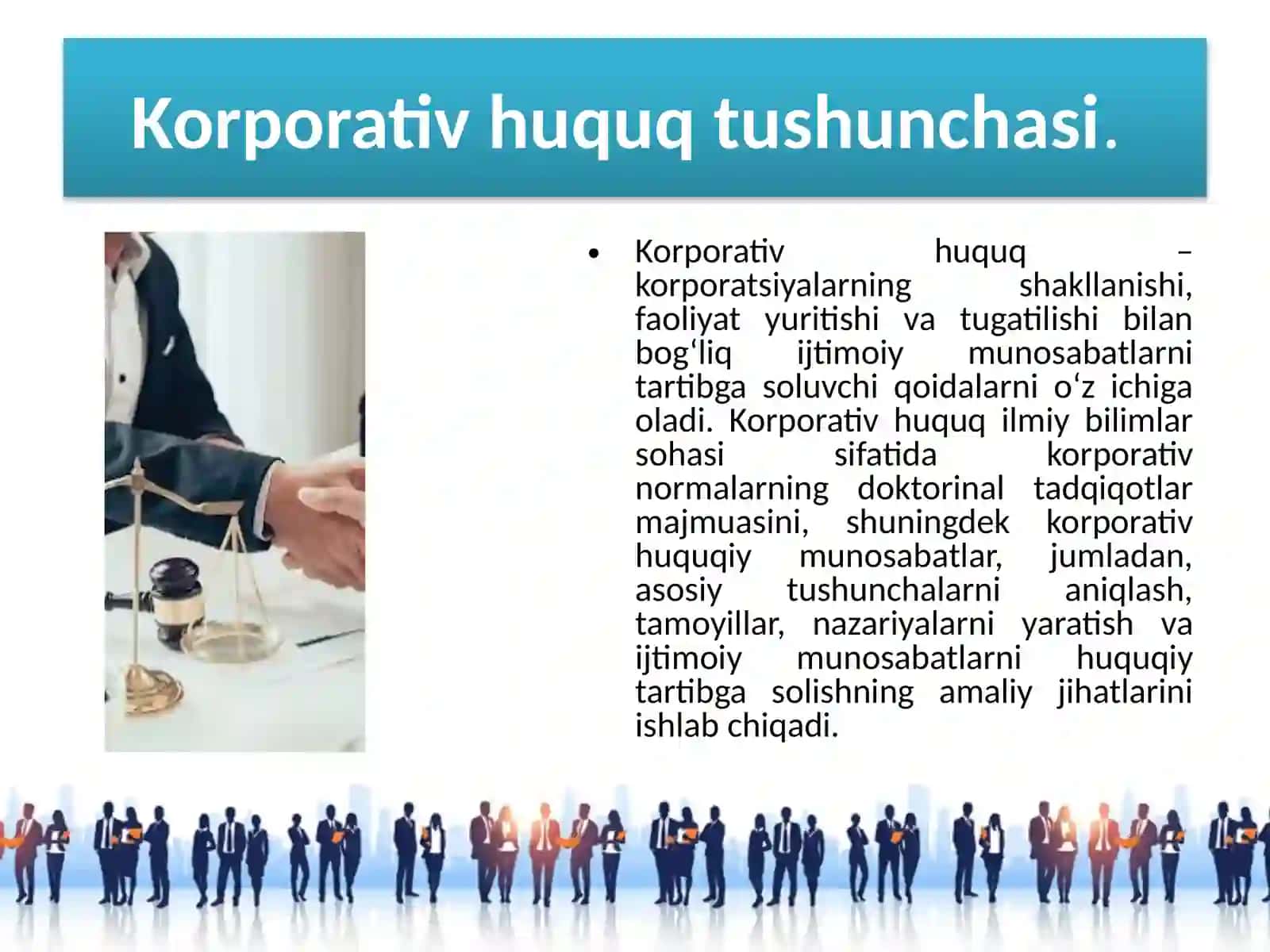 KORPORATIV HUQUQNING UMUMIY QOIDALARI 2