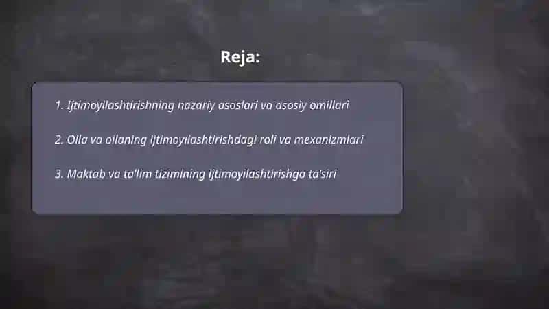 Ijtimoyilashtirishning omillari va mexanizmlari 2