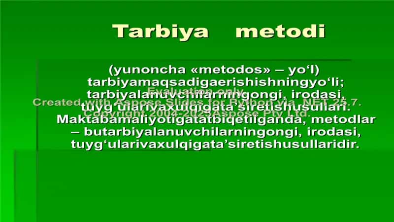 Tarbiya  metodlari haqida tushunchasi 2