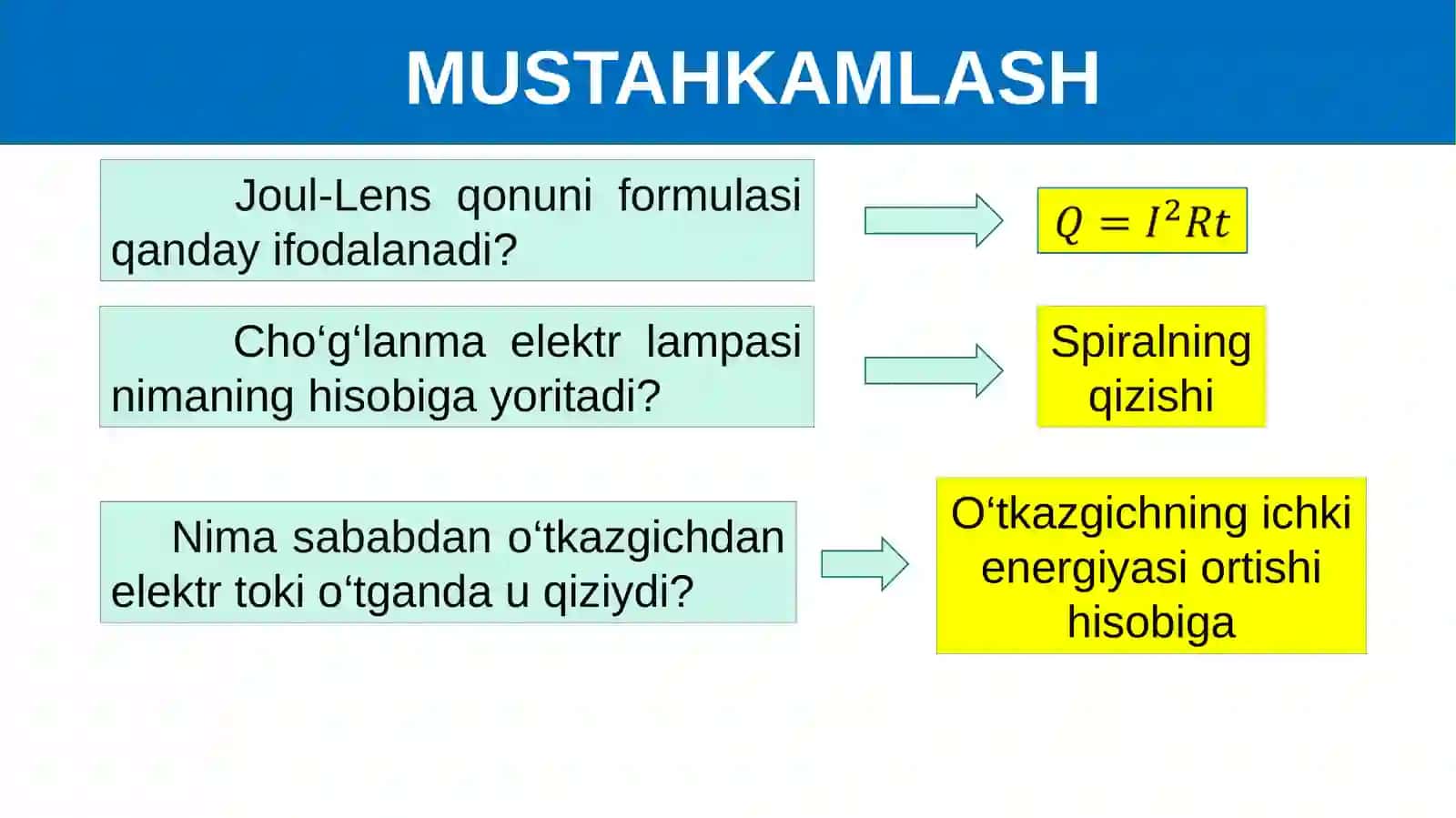 Joul-Lens qonunining amaliy tadbiqlar 2